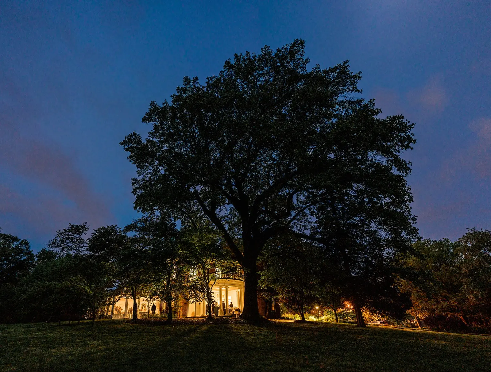 Beautiful Outdoor View of the Woodend Mansion at night